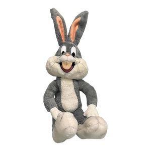 Vintage Warner Bros Bugs Bunny Plush Gray White Looney Tunes Stuffed Toy